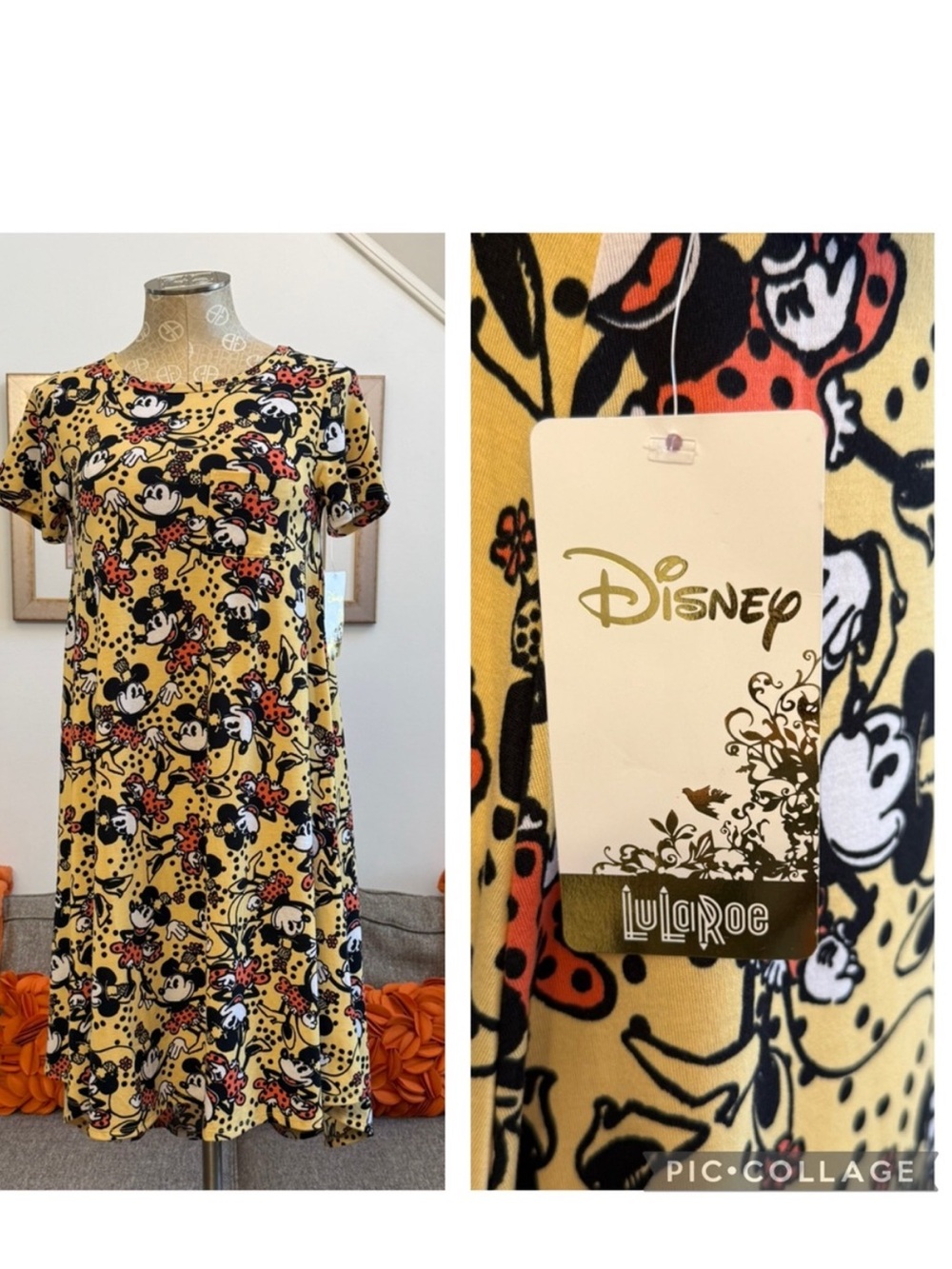 ❣️🆕 LuLaRoe X Disney Carly Dress Yellow High Low Minnie Mouse Dress❣️